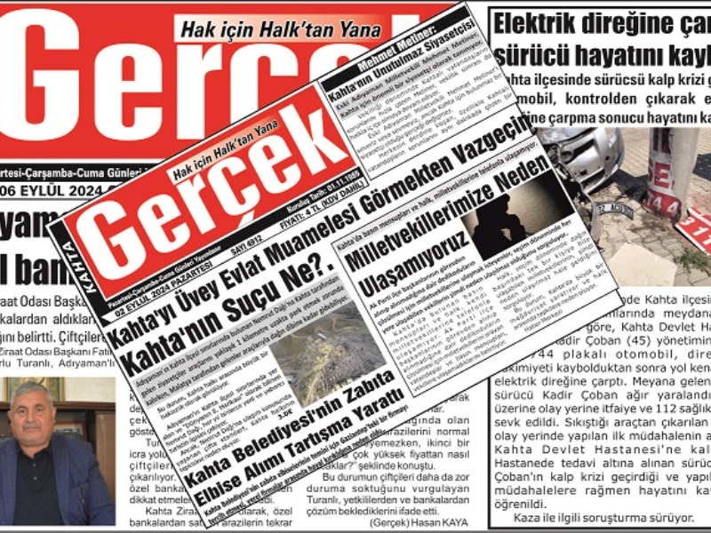 Kahta Gerçek Gazetesi ve Haber Sitesi Halkın Gözdesi Oldu!
